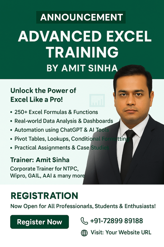 Professional Workshop on Advanced Excel